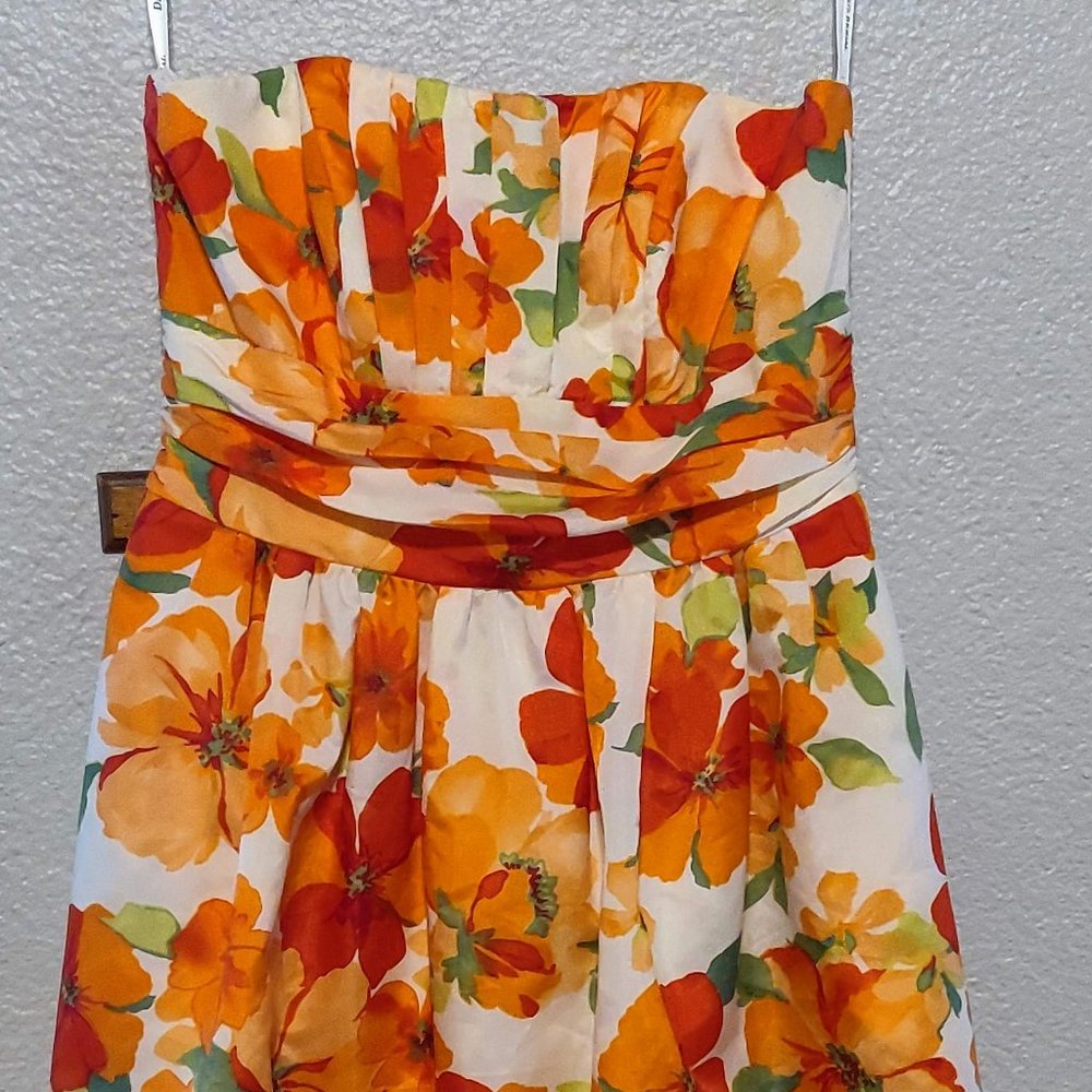 Davids Bridal Strapless Floral Dress